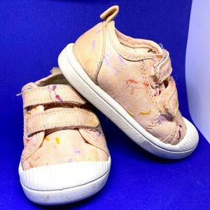 Pink Unicorn Pattern Cat & Jack Toddler Size 5 Velcro Sneakers -Great for Play